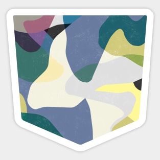 Pocket - Abstract Camouflage Purple Yellow Sticker